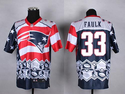 Nike Patriots #33 Kevin Faulk Navy Blue Men's Stitched NFL Elite Noble Fashion Jersey - Click Image to Close